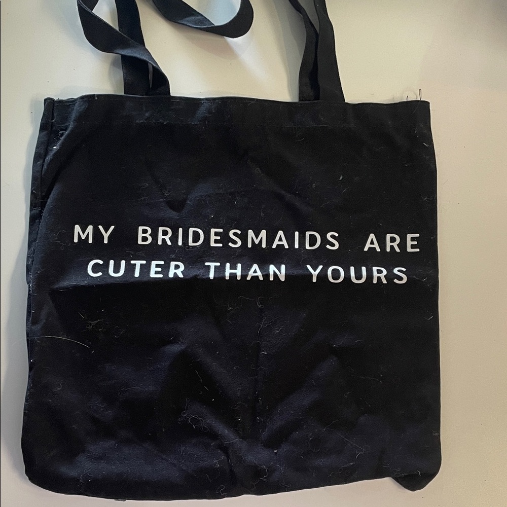 Black Tote Bag with Fun Slogan